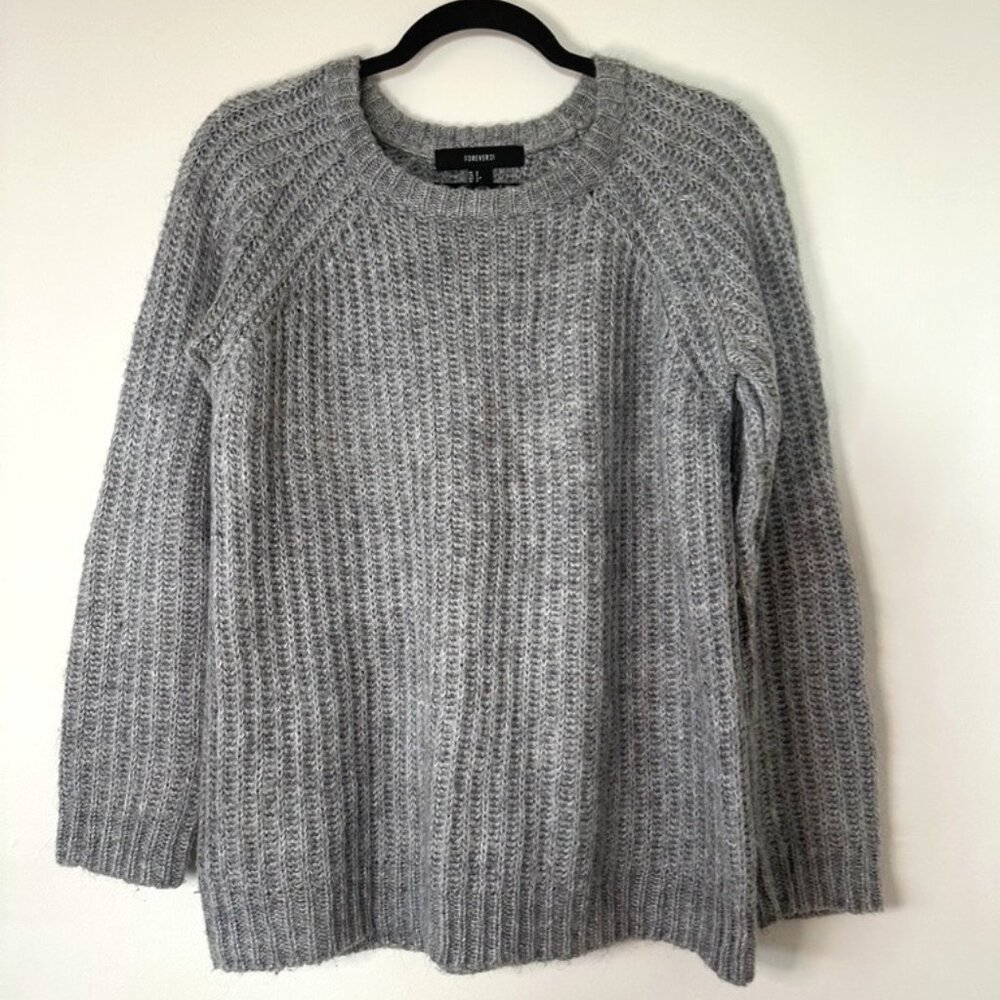 Forever 21, long-sleeve winter sweater, gray, Size S